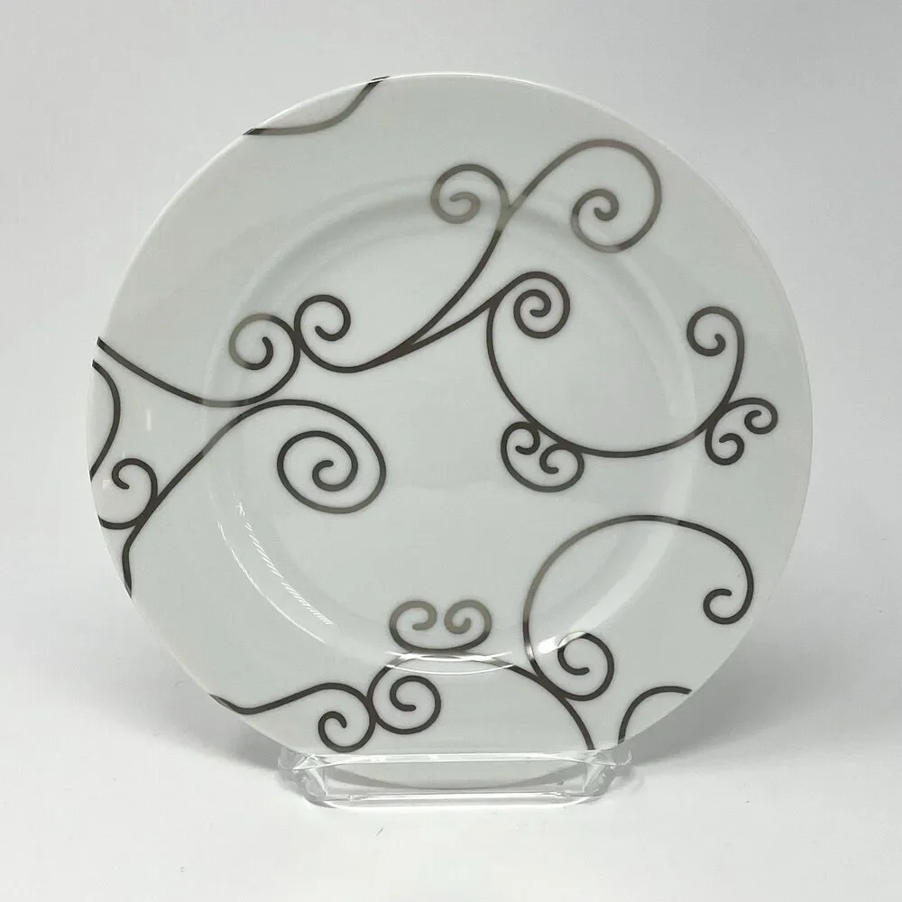LS Collection Sevilla By Vicente Wolf Metallic Scrolls Salad Plate 7 3/4”